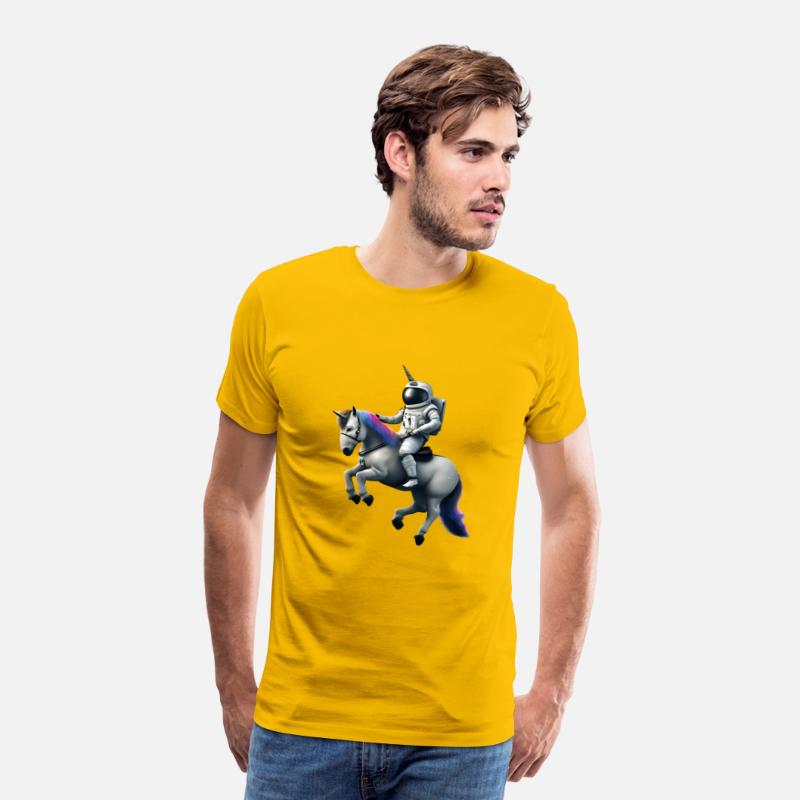 Astronaut on unicorn with unicorn helmet