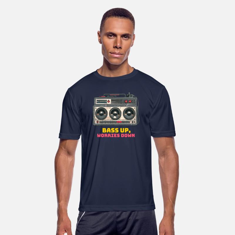 Bass up , worries down, sound system tshirt