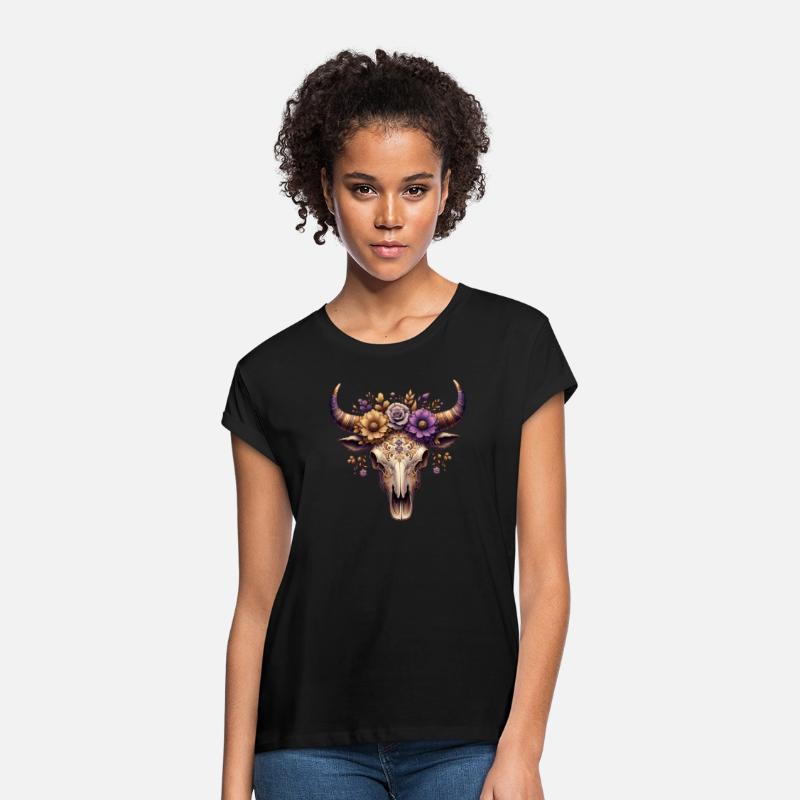 Boho Bull Skull with Floral – Western Bohemian
