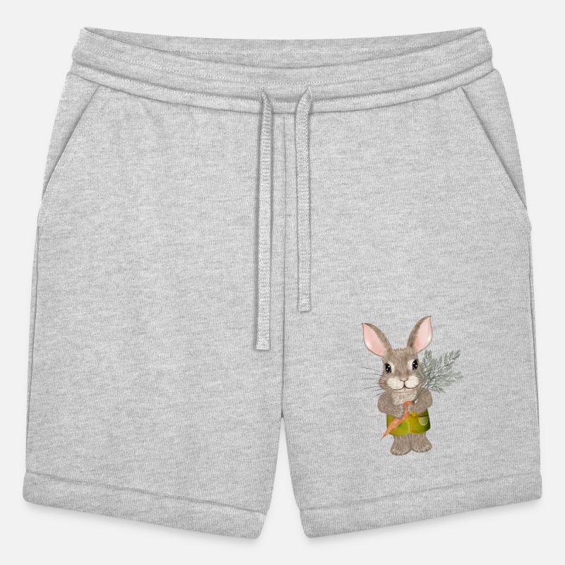 cute rabbit with carrot and shorts