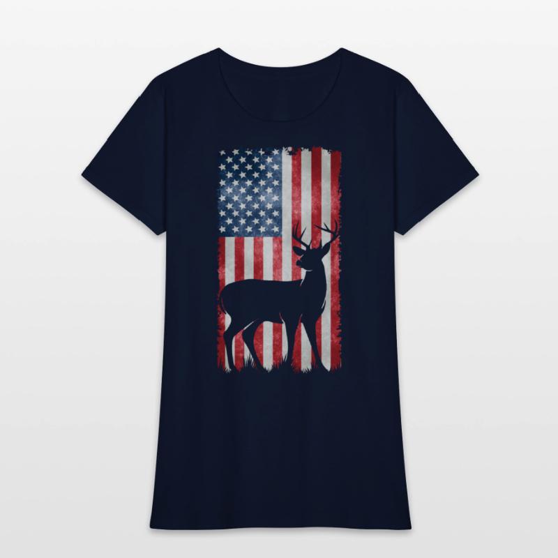 Deer Hunting American Flag T-Shirts