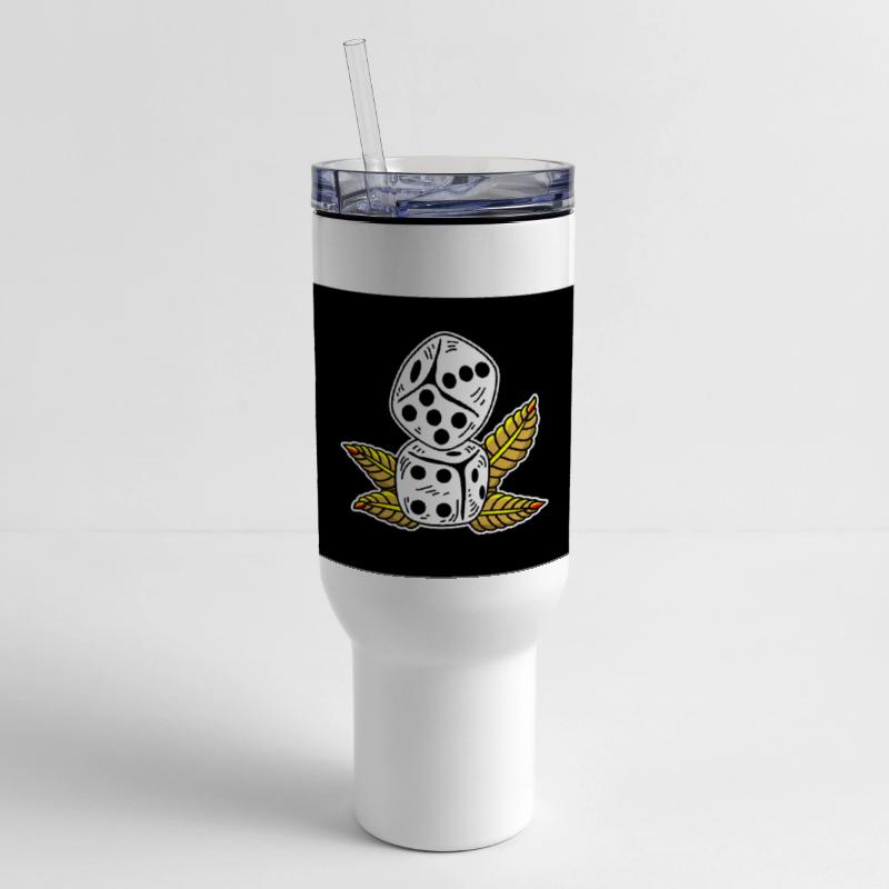 Dice and Leaf Tattoo Design