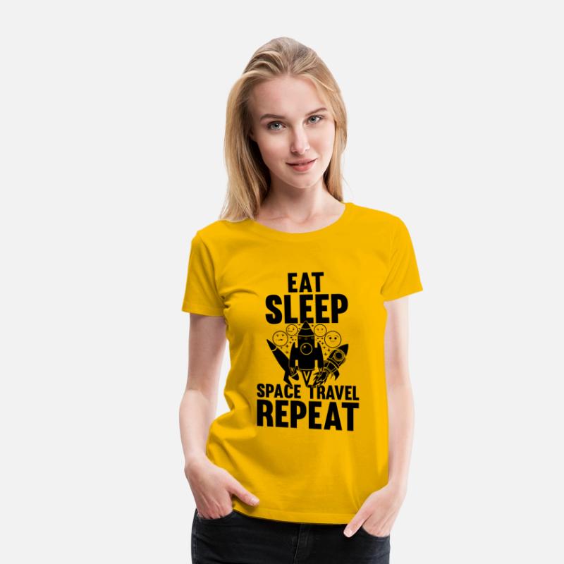 Eat Sleep Space Travel Repeat - Space Ship Planets