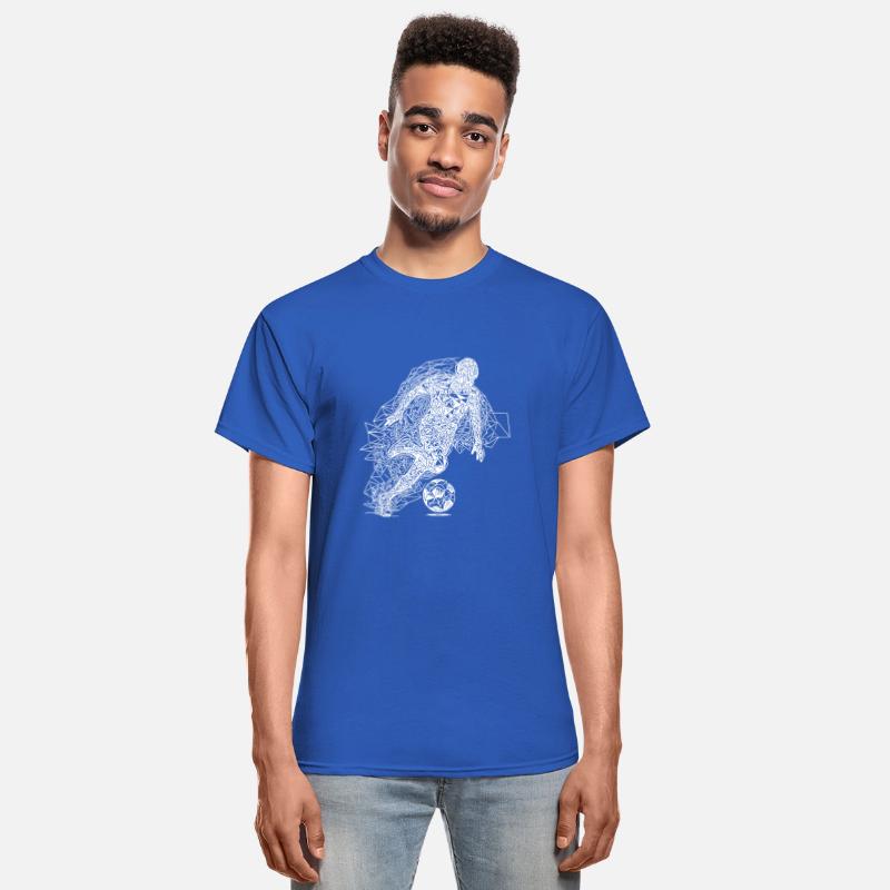 Geometric Soccer Player Runs With Ball