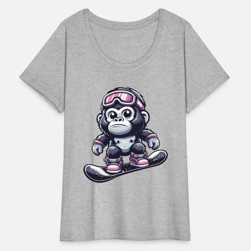 Monkey Gorilla Chimpanzee Ski Vacation Skier