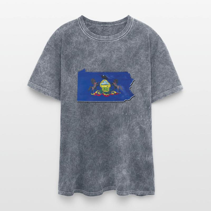 Pennsylvania State Flag in Pennsylvania State Map