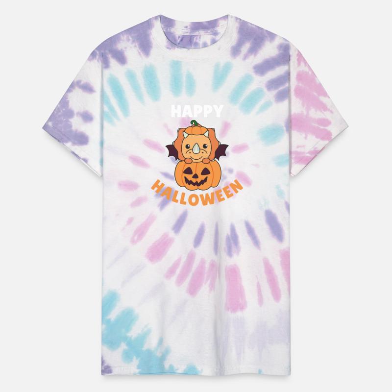 Triceratops Happy Halloween Pumpkin Bat