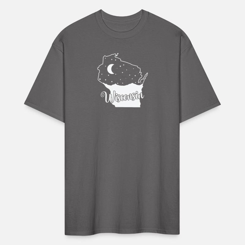 Wisconsin Skyline in Map Outline USA