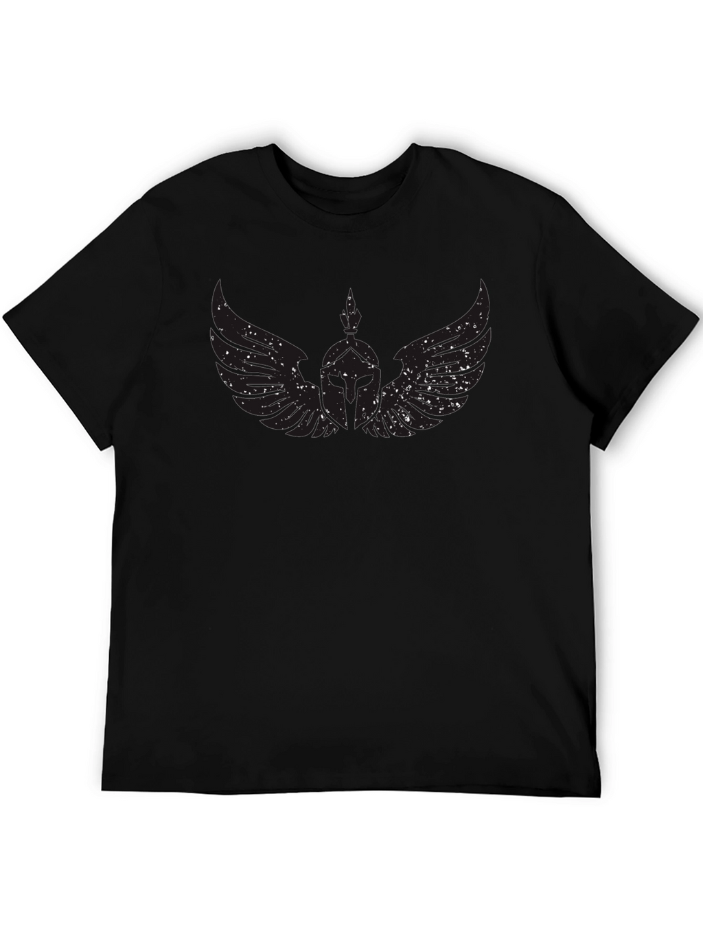 Spartan Helmet Wings Graphic Black T-Shirt