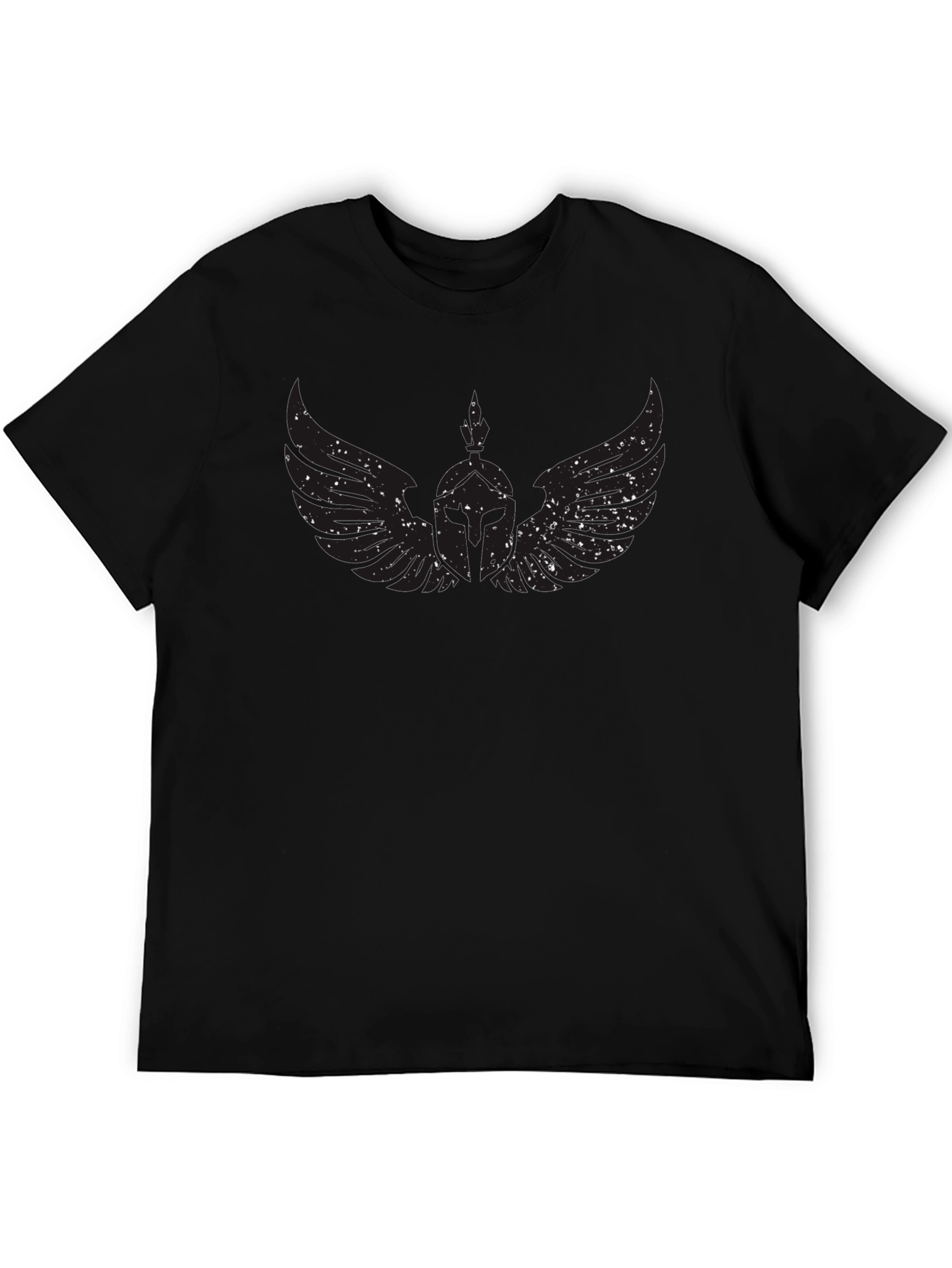 Spartan Helmet Wings Graphic Black T-Shirt