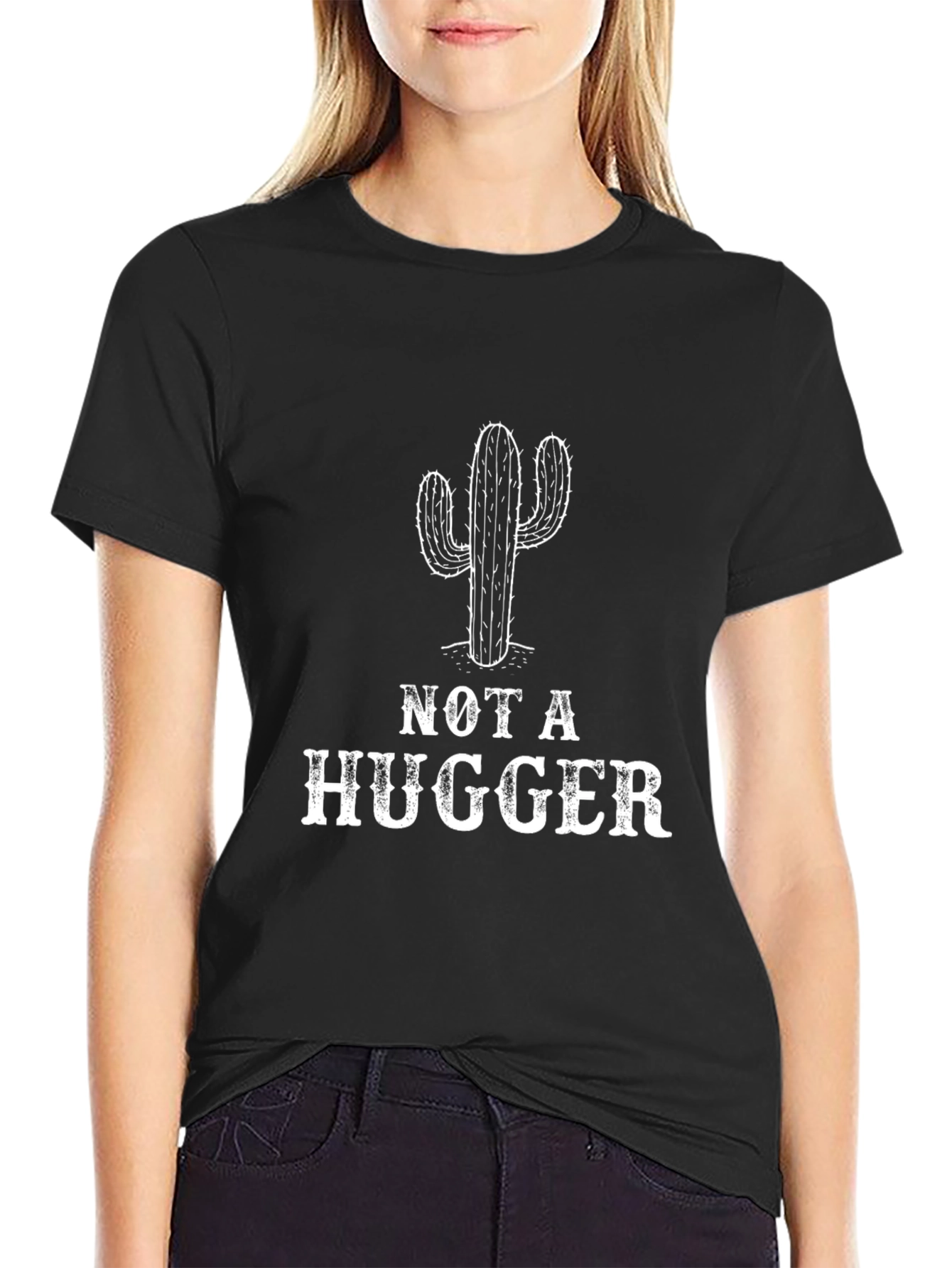 Not A Hugger Cactus Graphic T-Shirt - Unisex Cotton Tee