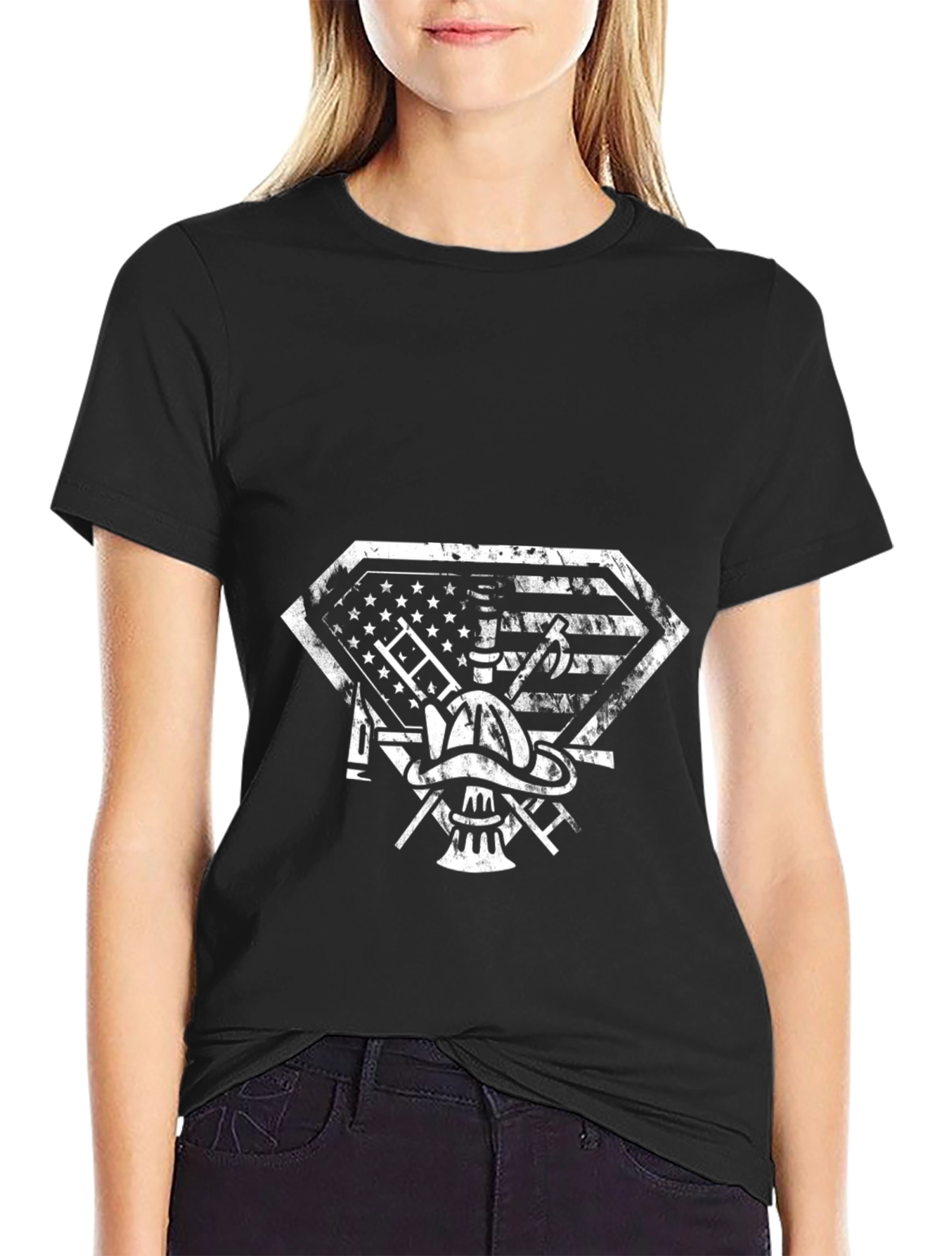 Firefighter Shield Graphic T-Shirt - Black