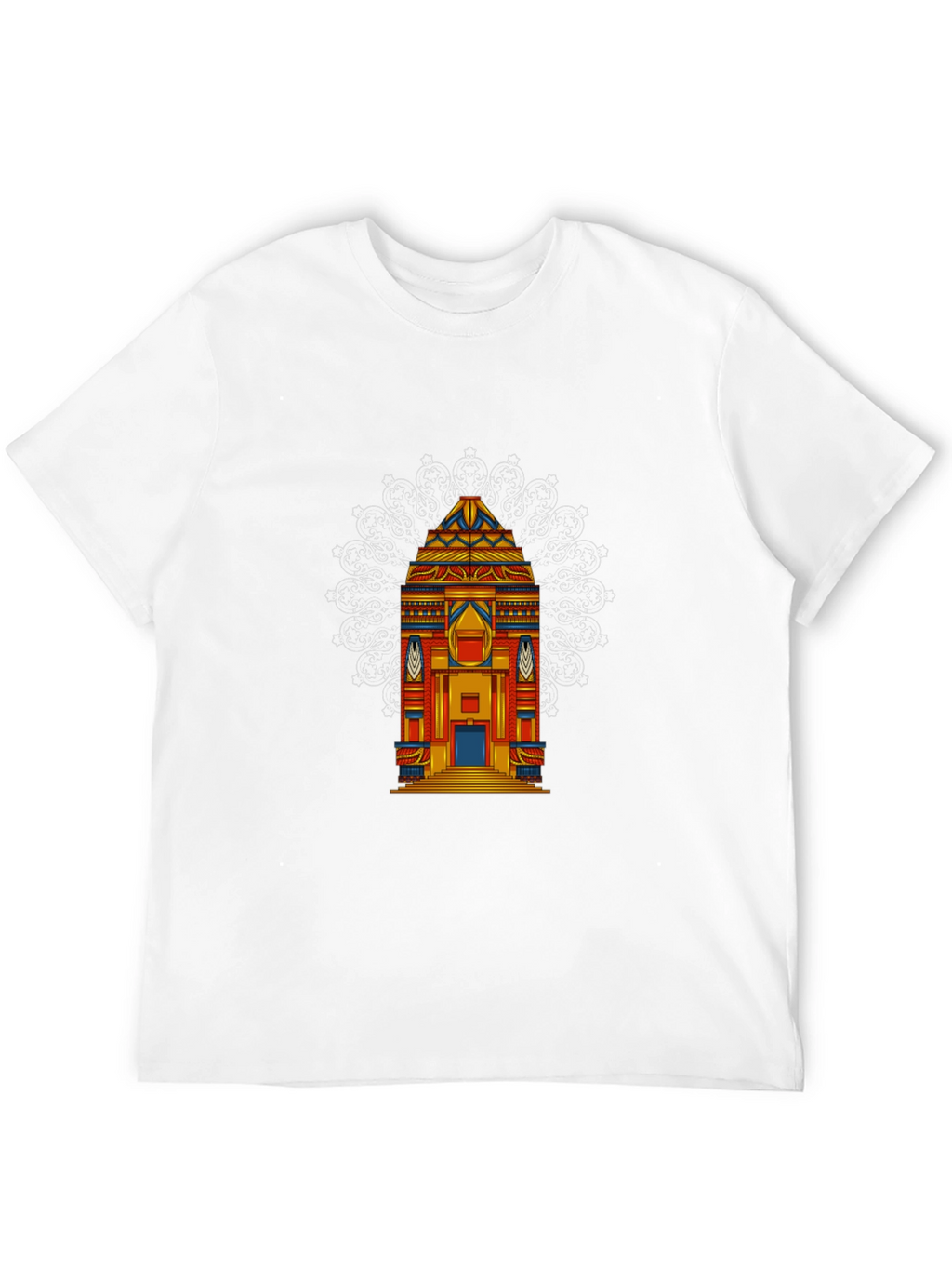Vibrant Temple Graphic Tee - Black