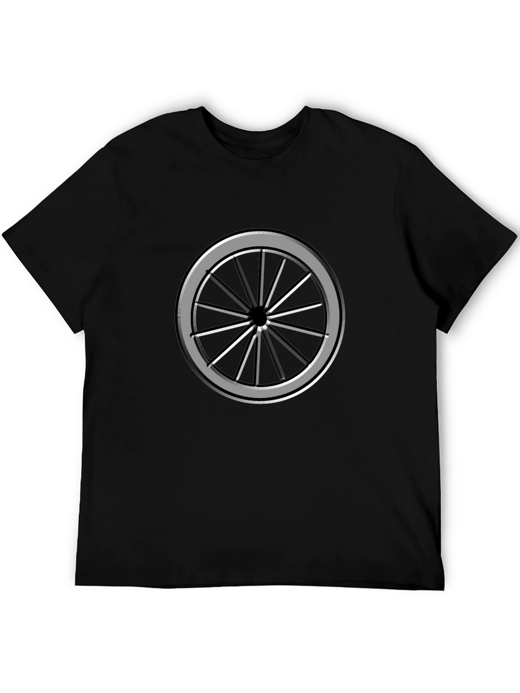 Wheel Graphic Black Tee - Modern Casual Style
