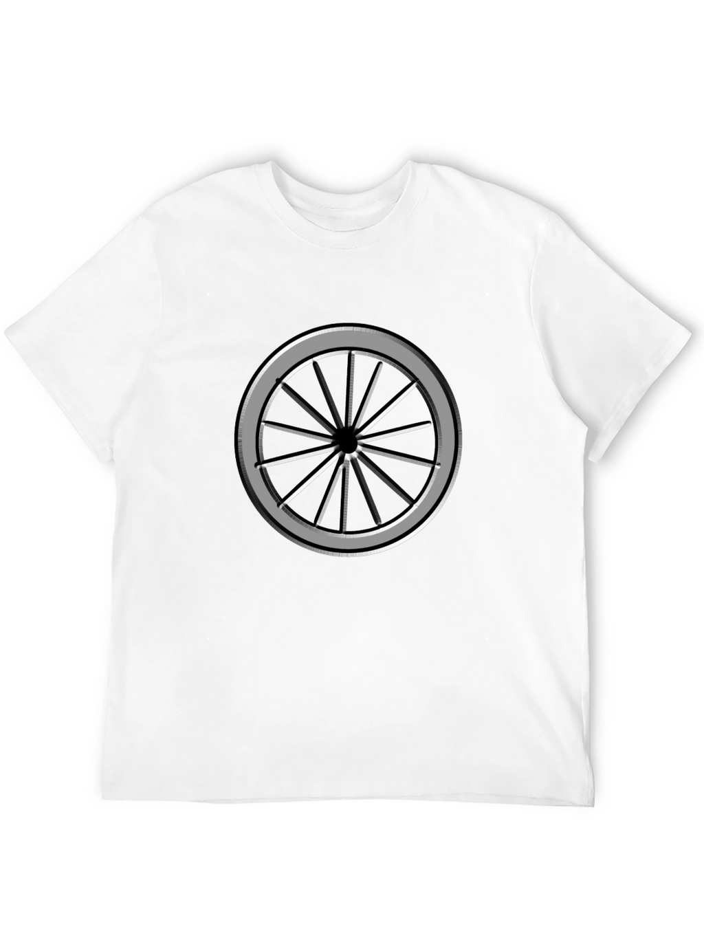 Wheel Graphic Black Tee - Modern Casual Style