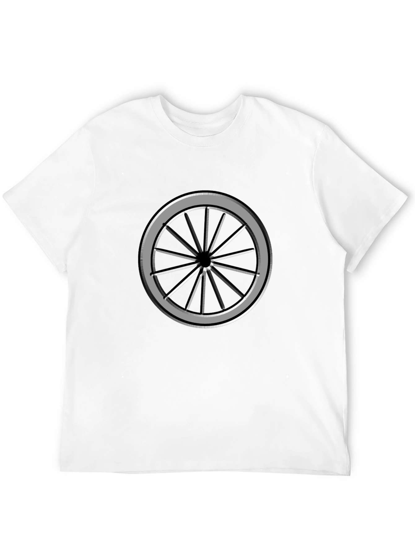 Wheel Graphic Black Tee - Modern Casual Style