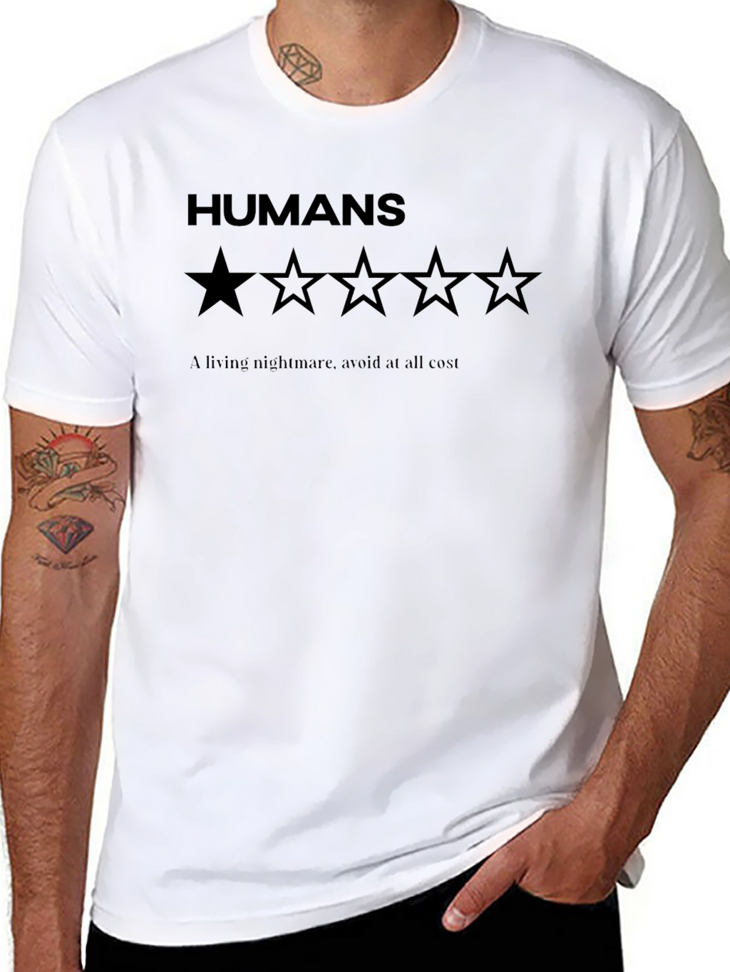 Humans One Star Rating Graphic T-Shirt