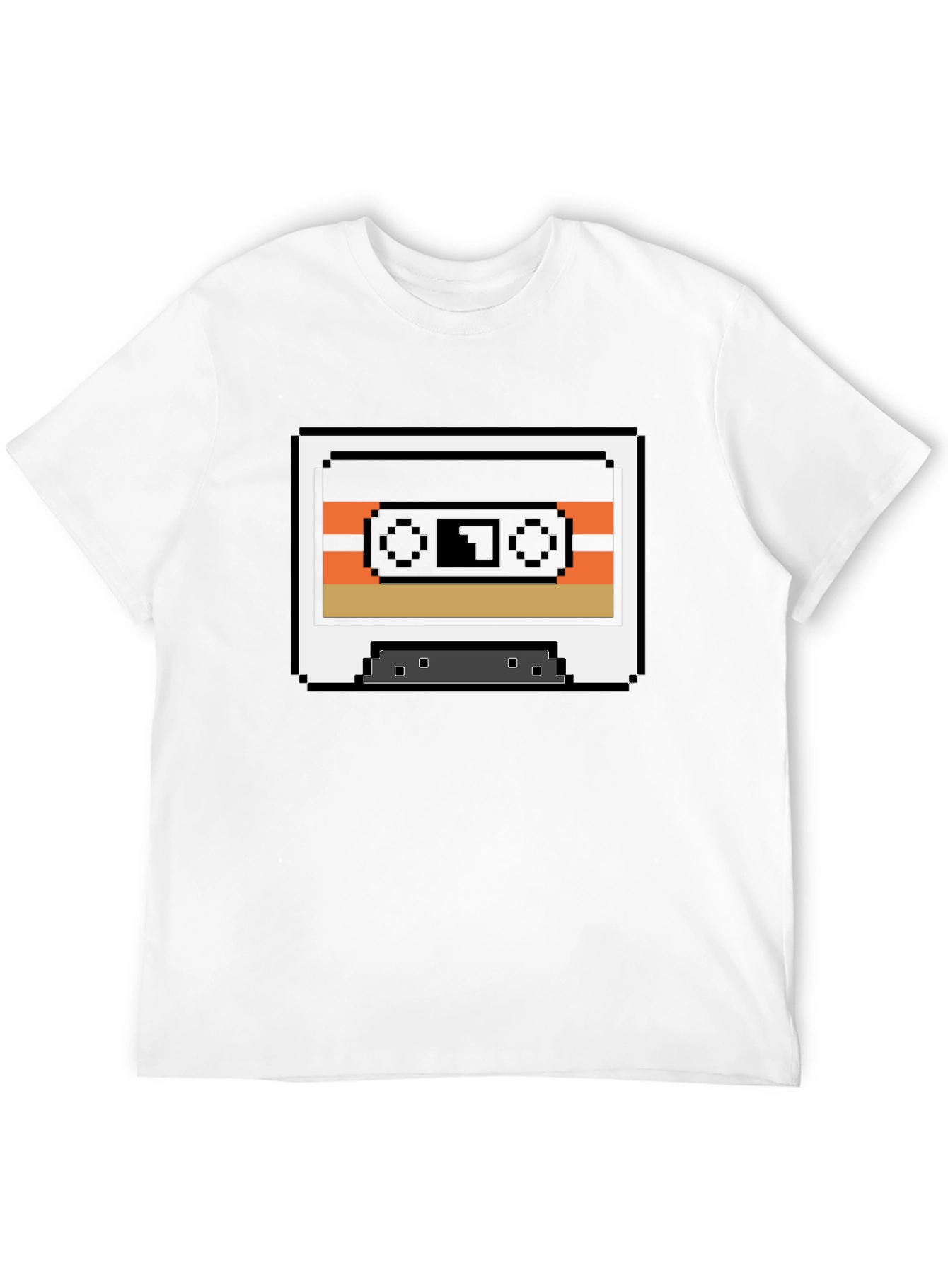 Retro 8-Bit Cassette Tape Graphic Tee - Black
