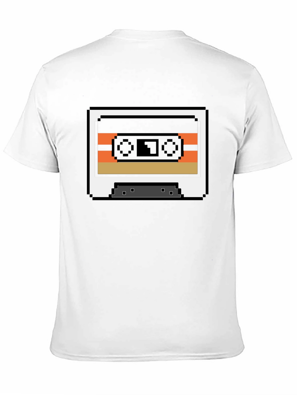 Retro 8-Bit Cassette Tape Graphic Tee - Black