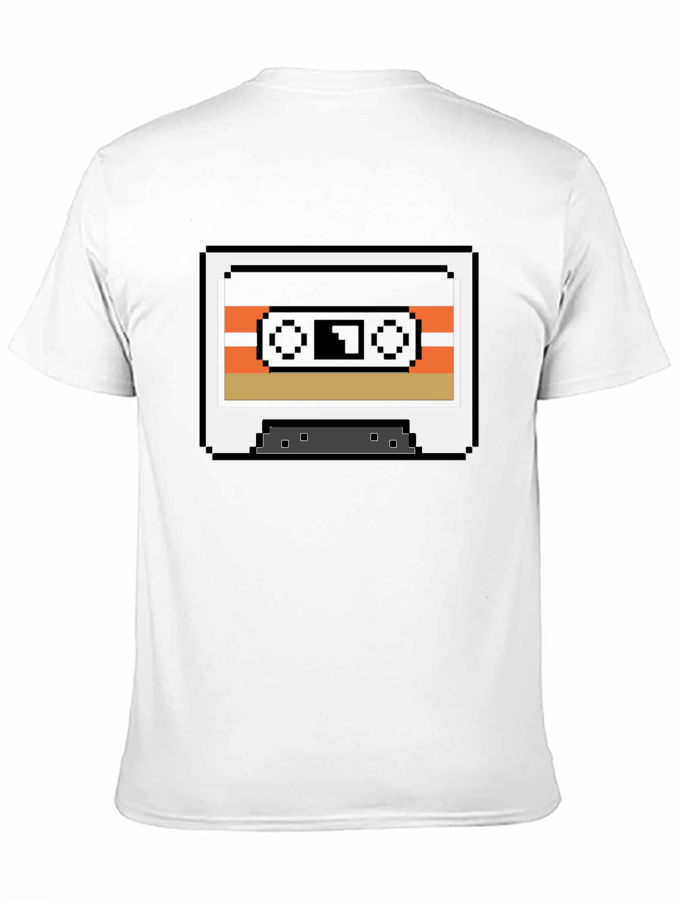 Retro 8-Bit Cassette Tape Graphic Tee - Black