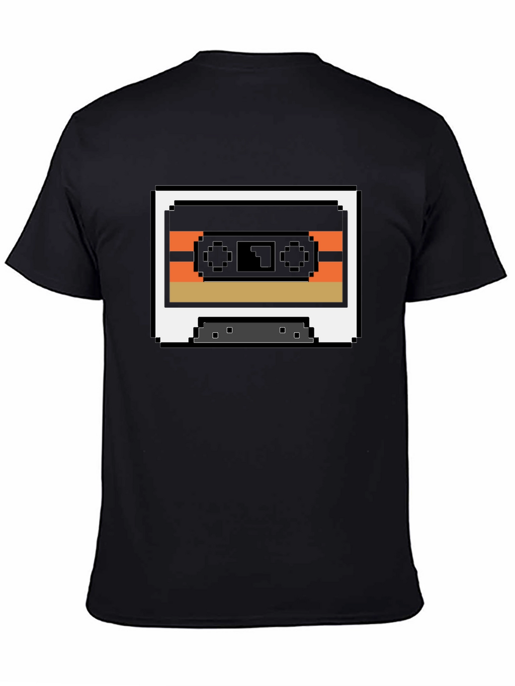Retro 8-Bit Cassette Tape Graphic Tee - Black