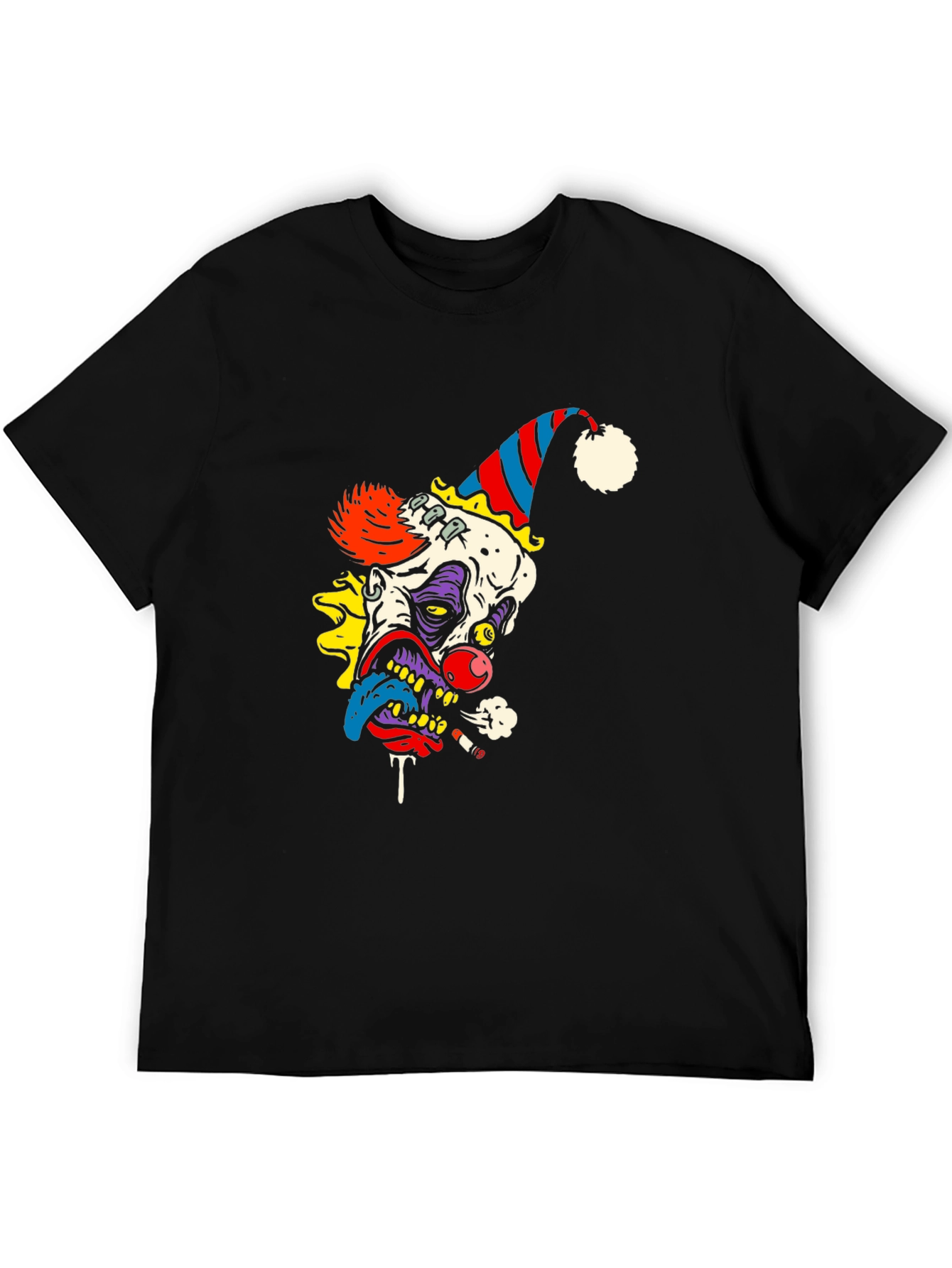 Creepy Clown Graphic Tee - Black Cotton Shirt