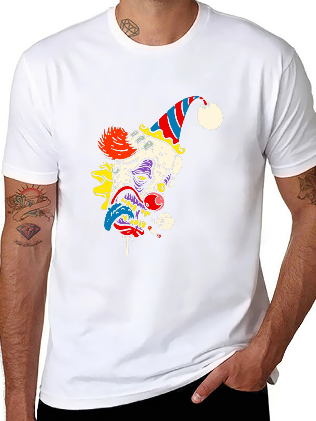 Creepy Clown Graphic Tee - Black Cotton Shirt