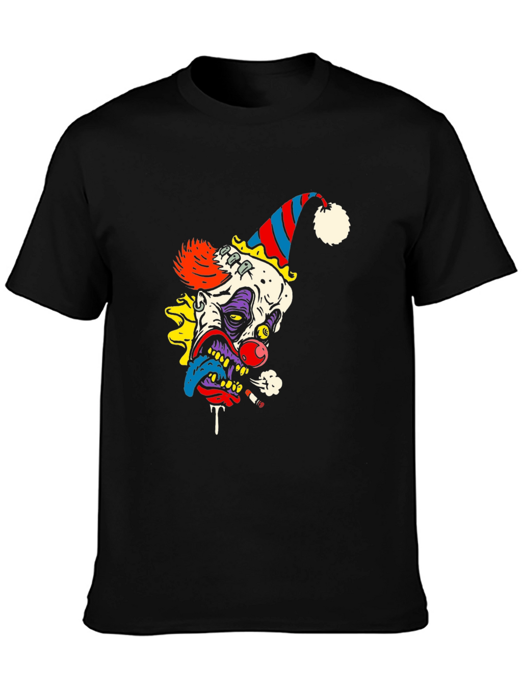 Creepy Clown Graphic Tee - Black Cotton Shirt