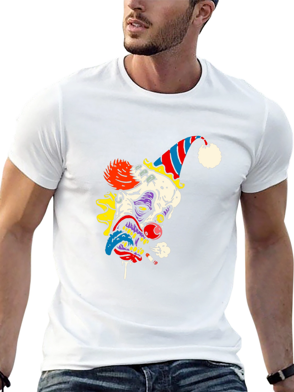 Creepy Clown Graphic Tee - Black Cotton Shirt