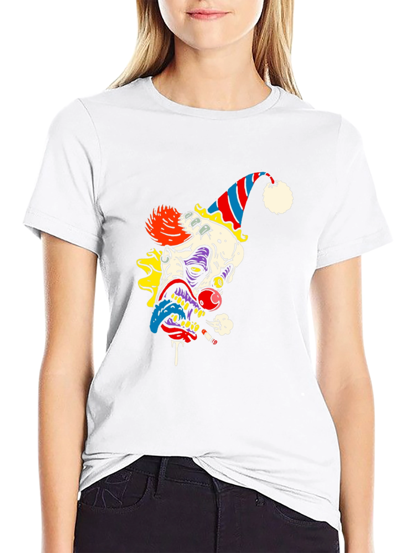 Creepy Clown Graphic Tee - Black Cotton Shirt