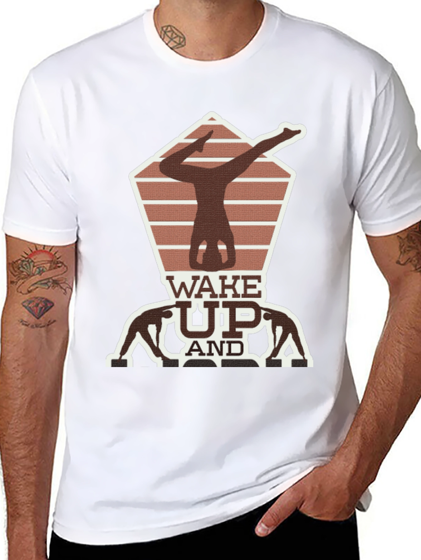 Wake Up Yoga Pose Graphic Tee