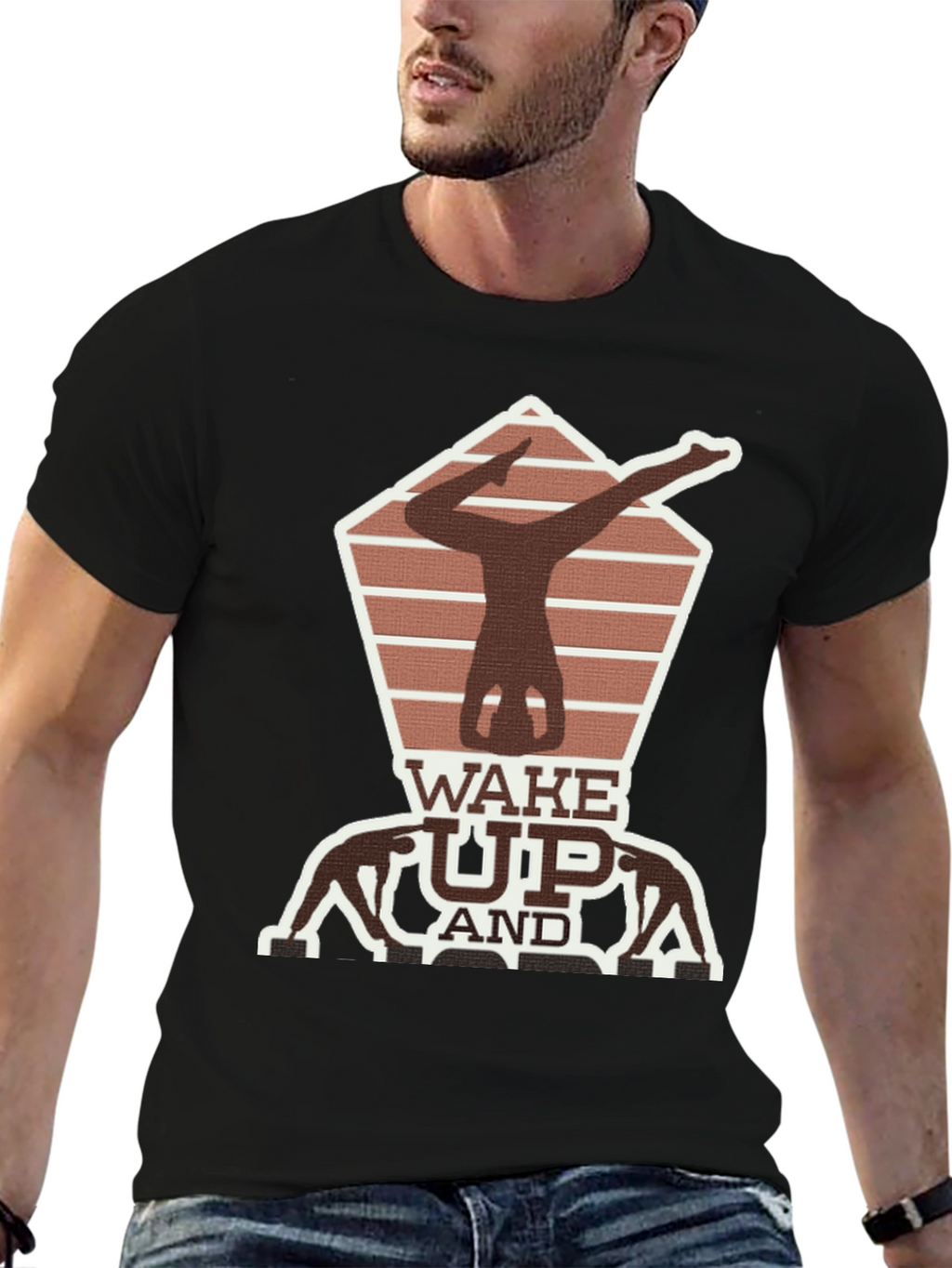 Wake Up Yoga Pose Graphic Tee