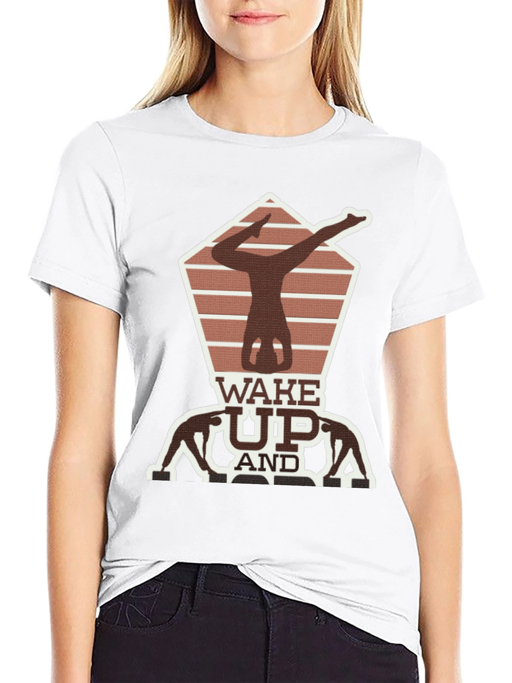 Wake Up Yoga Pose Graphic Tee