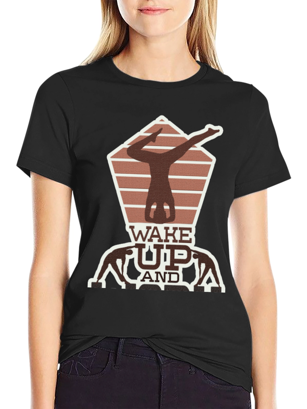 Wake Up Yoga Pose Graphic Tee