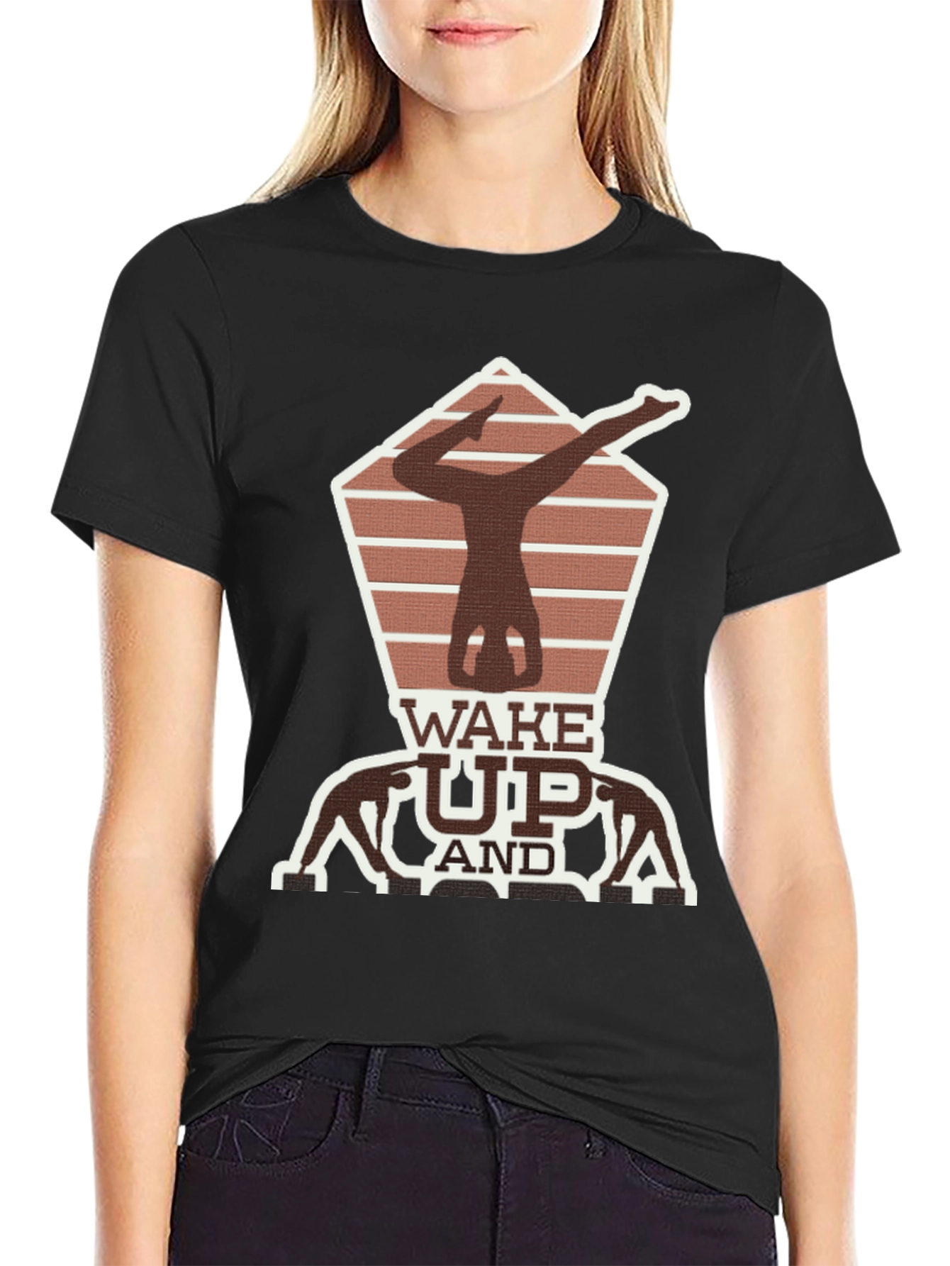Wake Up Yoga Pose Graphic Tee