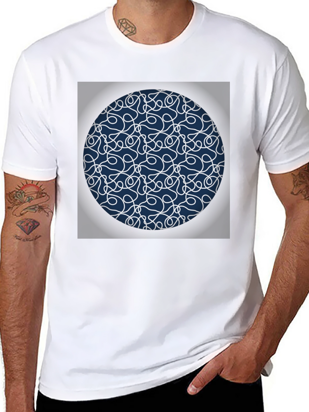 Abstract Circle Graphic Tee - Modern Casual Shirt