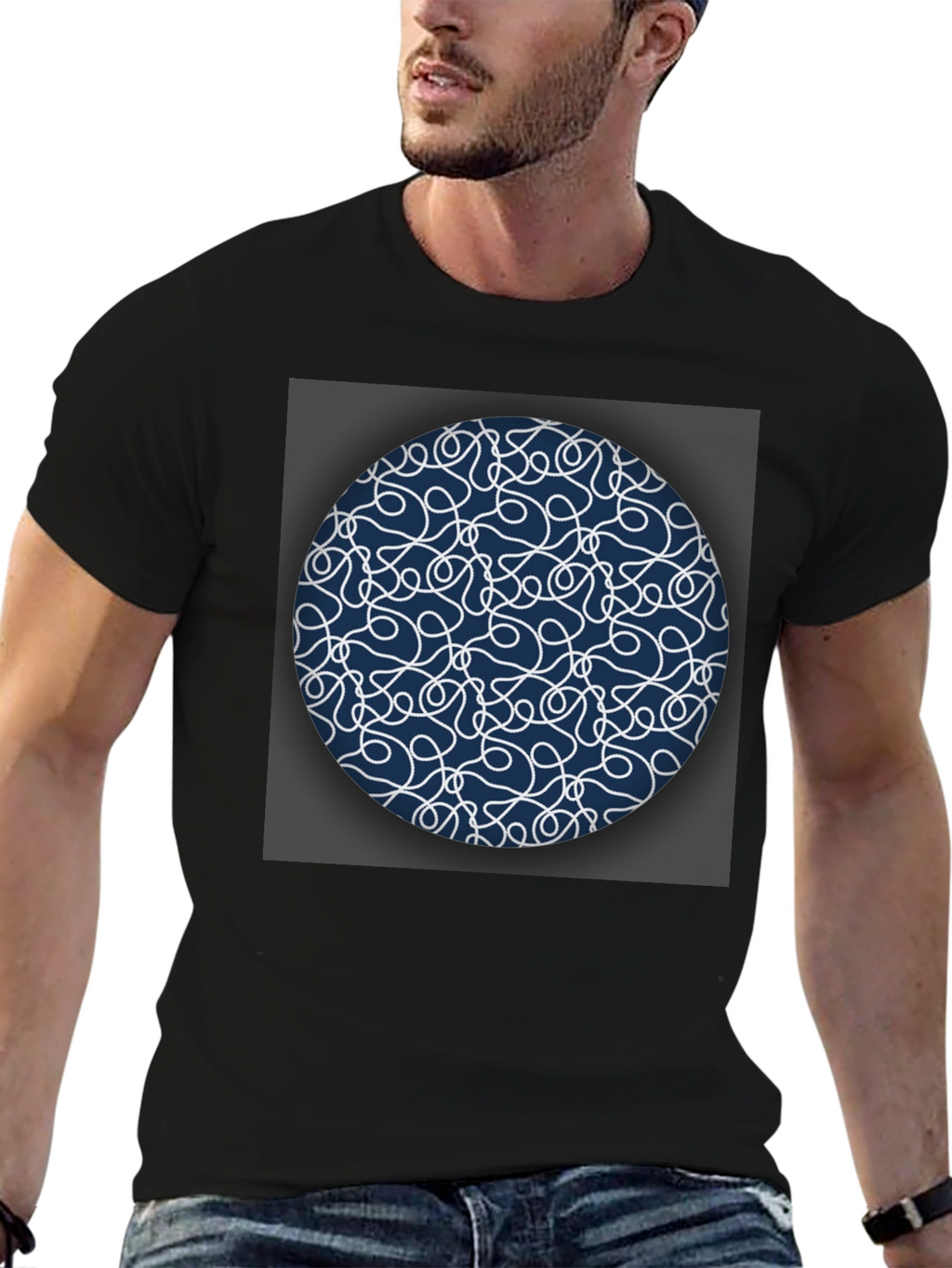 Abstract Circle Graphic Tee - Modern Casual Shirt