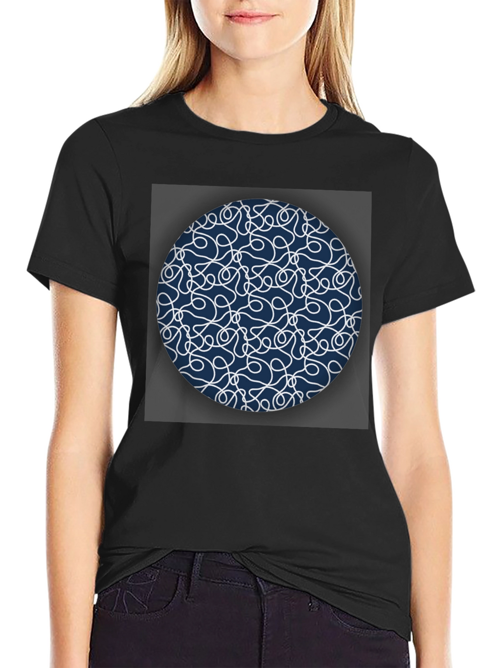 Abstract Circle Graphic Tee - Modern Casual Shirt