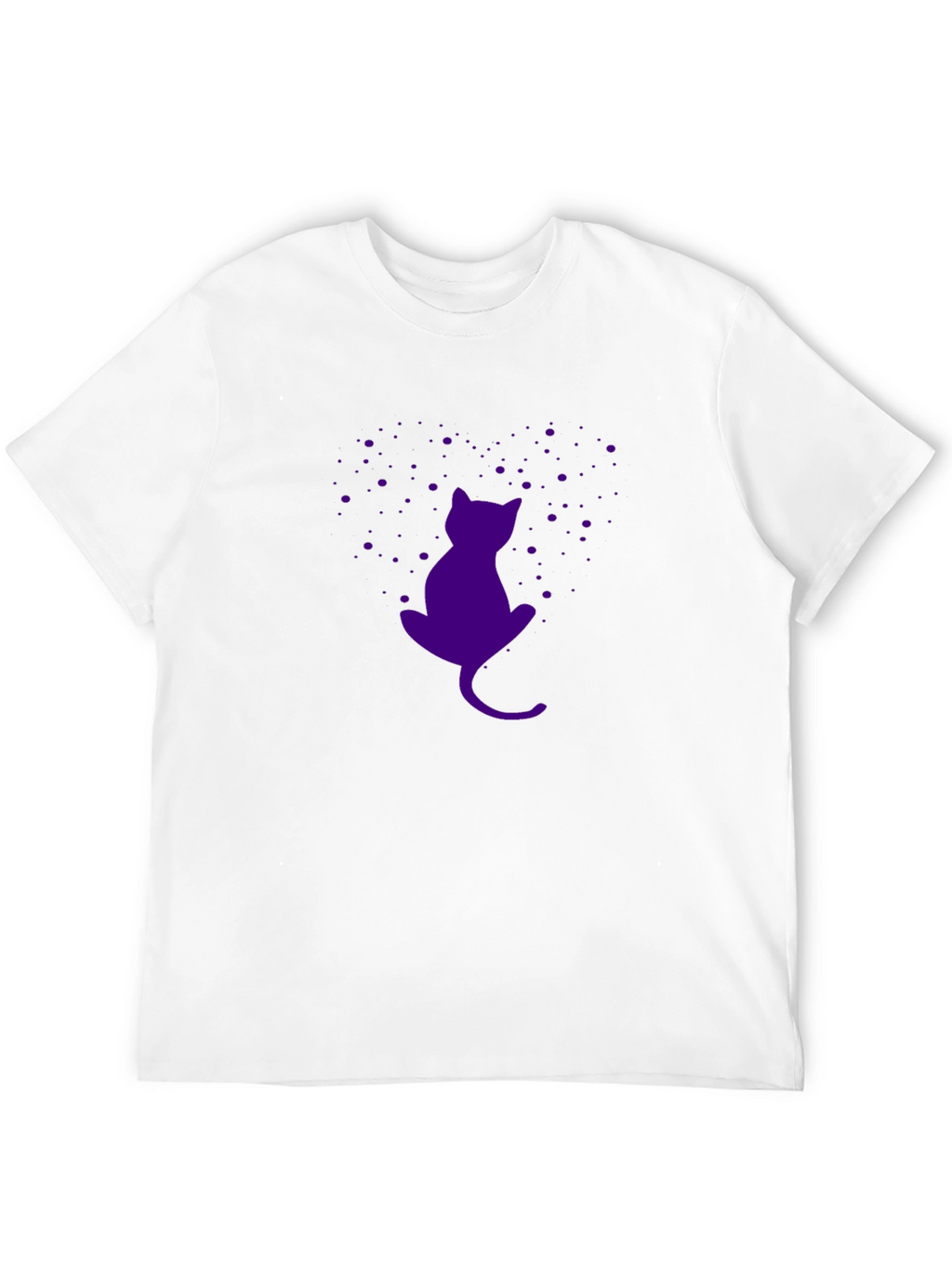 Purple Cat Silhouette Black T-Shirt