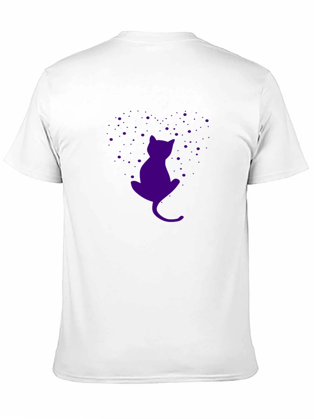Purple Cat Silhouette Black T-Shirt