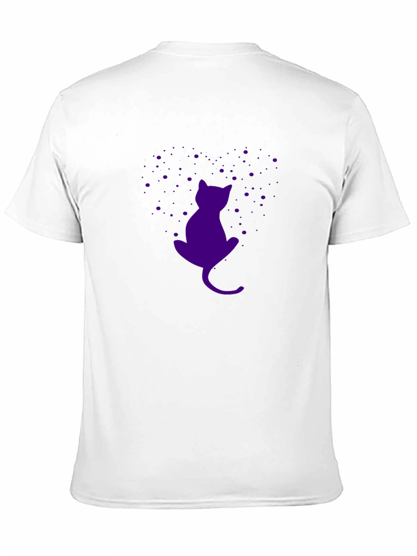 Purple Cat Silhouette Black T-Shirt