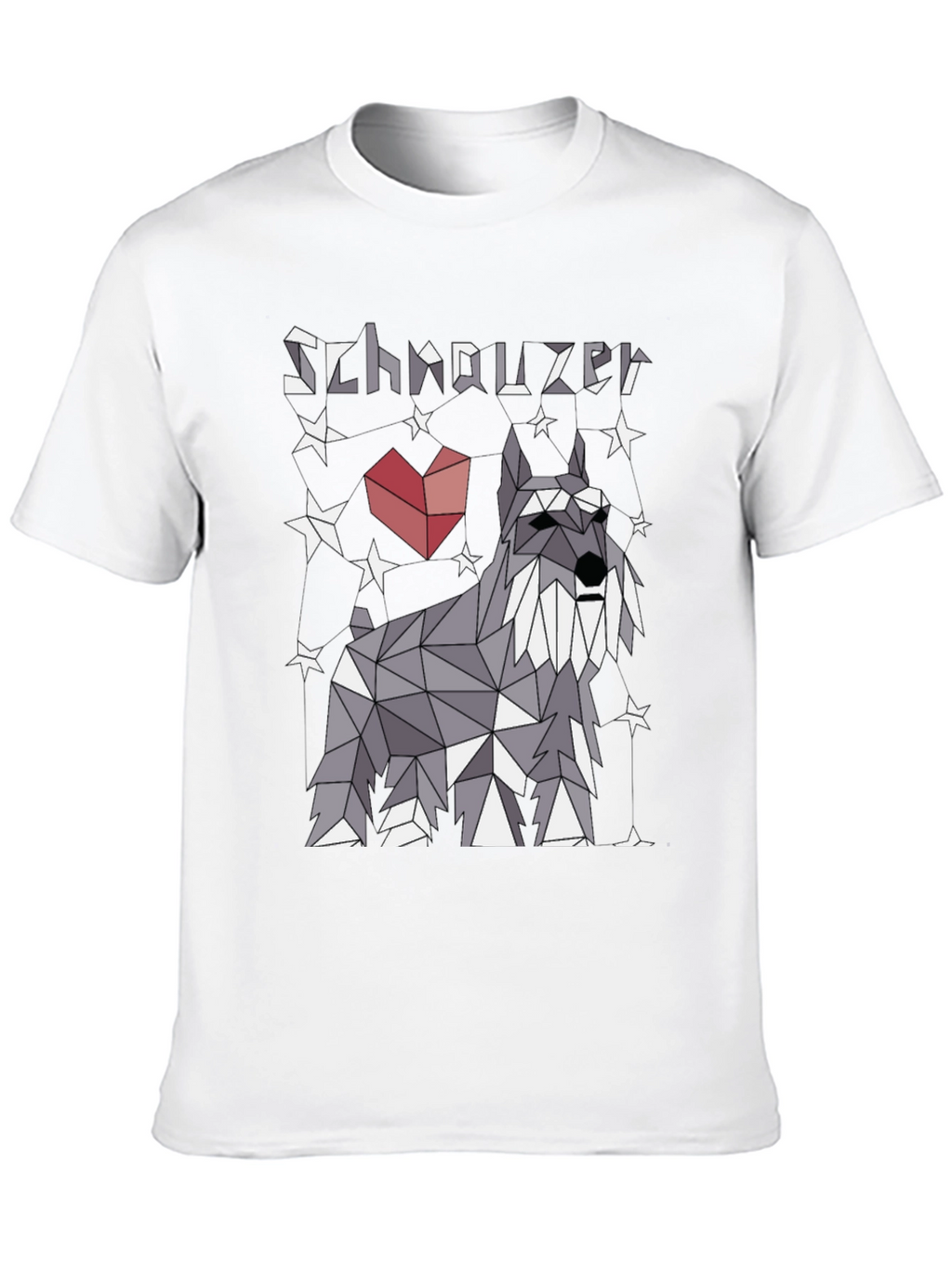 Geometric Schnauzer Dog T-Shirt - Stylish Pet Lover Tee