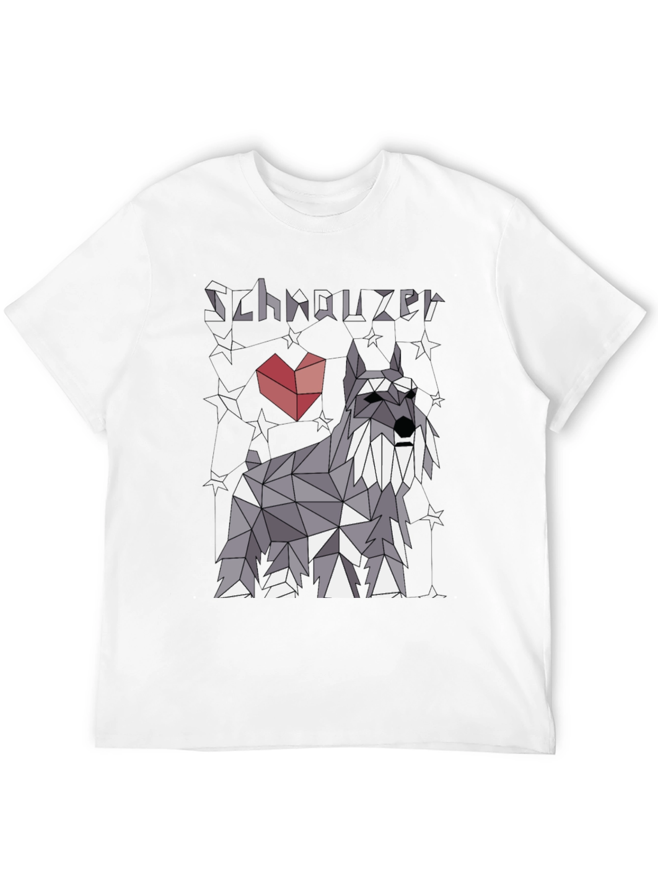 Geometric Schnauzer Dog T-Shirt - Stylish Pet Lover Tee