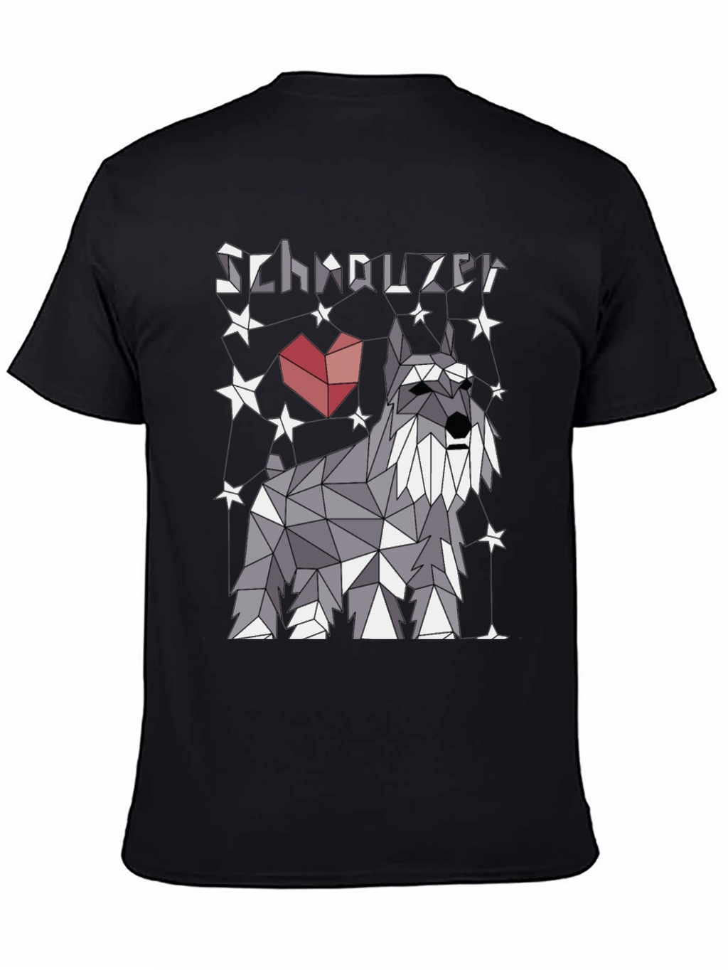 Geometric Schnauzer Dog T-Shirt - Stylish Pet Lover Tee