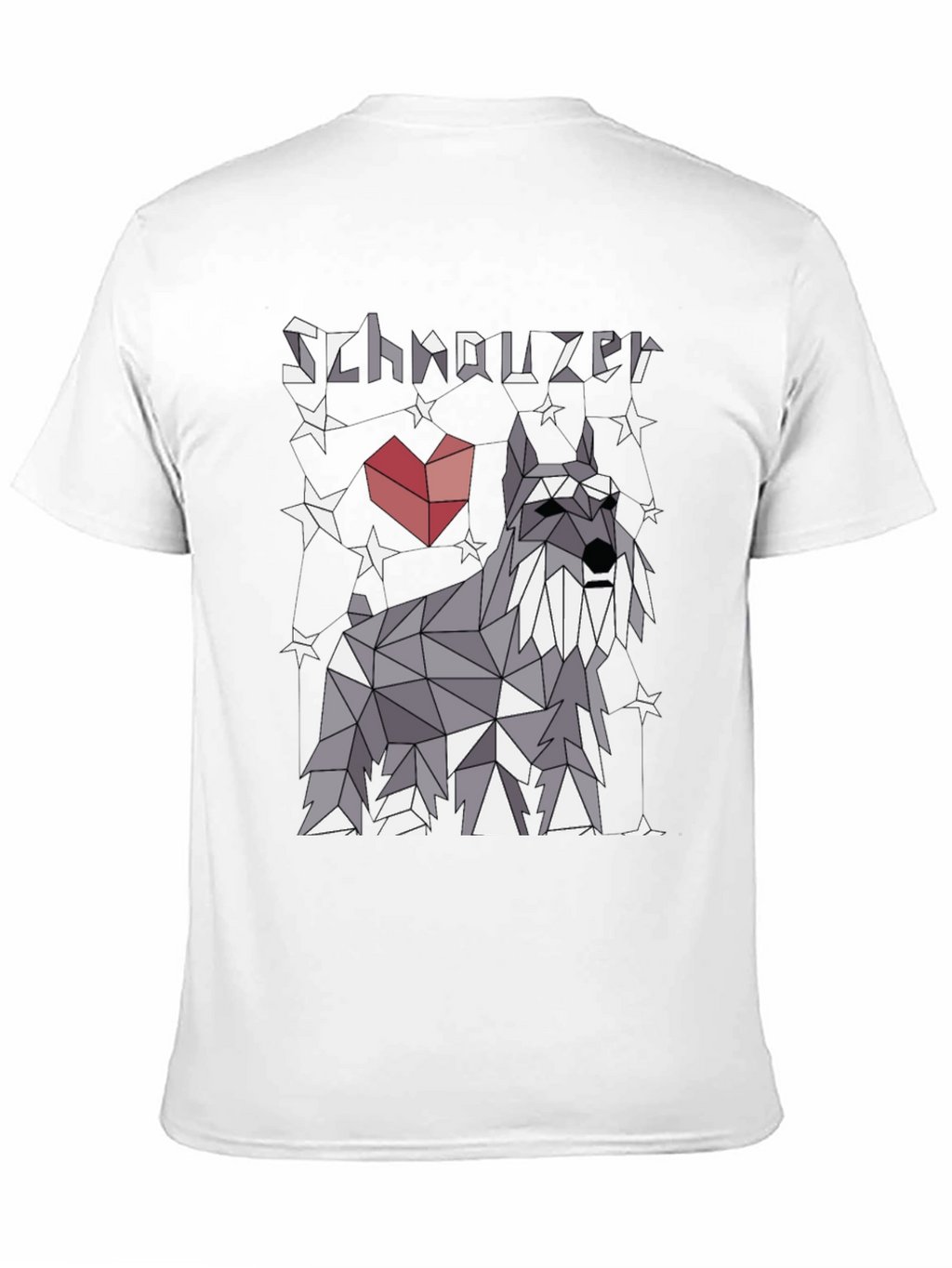 Geometric Schnauzer Dog T-Shirt - Stylish Pet Lover Tee