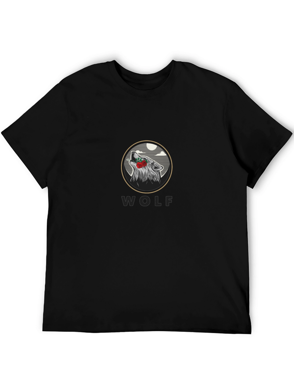 Wolf Rose Graphic Print T-Shirt - Stylish Casual Wear