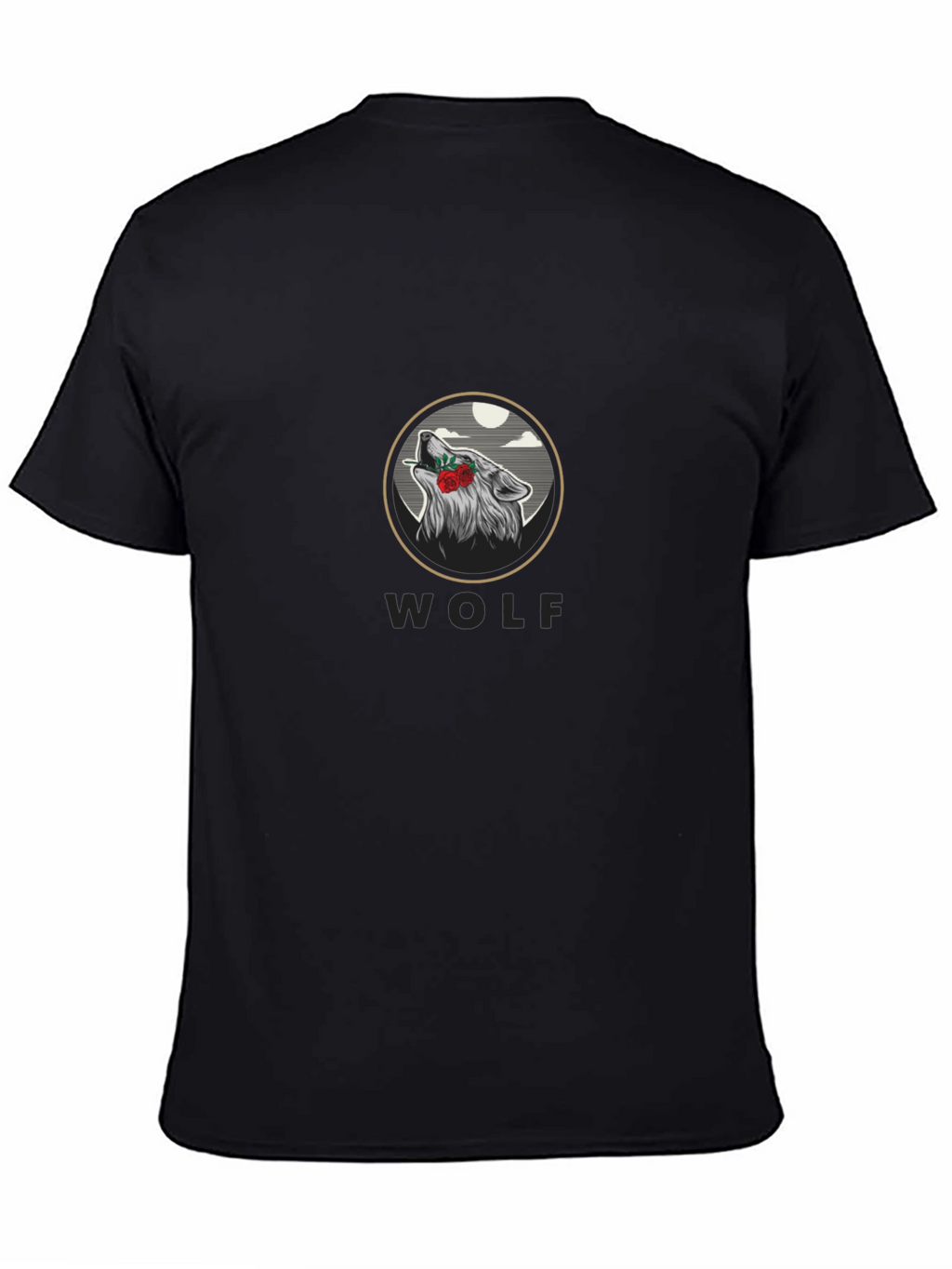 Wolf Rose Graphic Print T-Shirt - Stylish Casual Wear