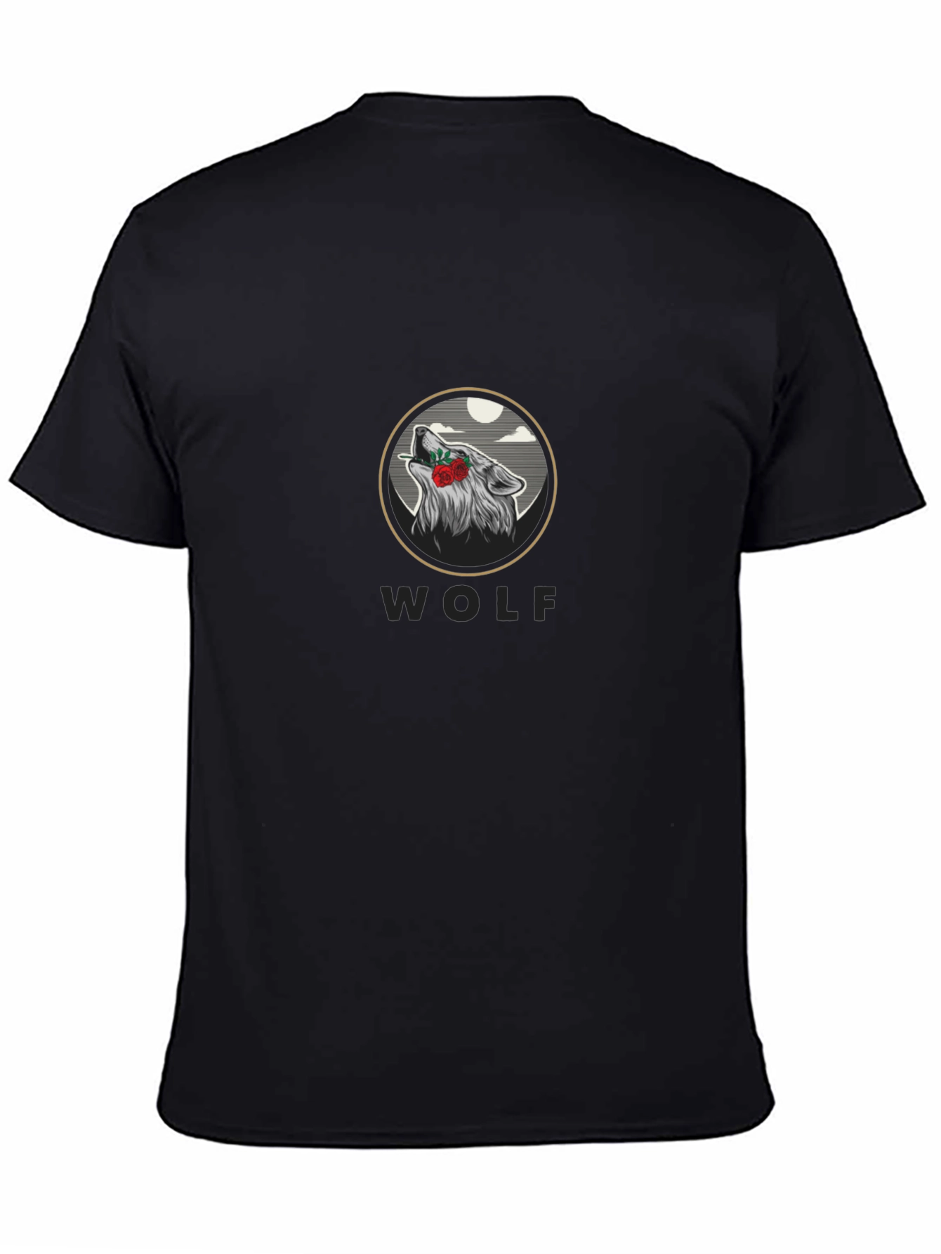 Wolf Rose Graphic Print T-Shirt - Stylish Casual Wear