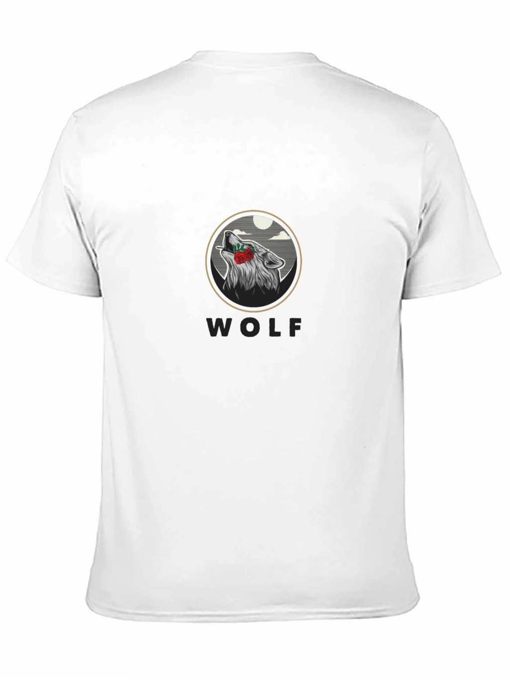 Wolf Rose Graphic Print T-Shirt - Stylish Casual Wear