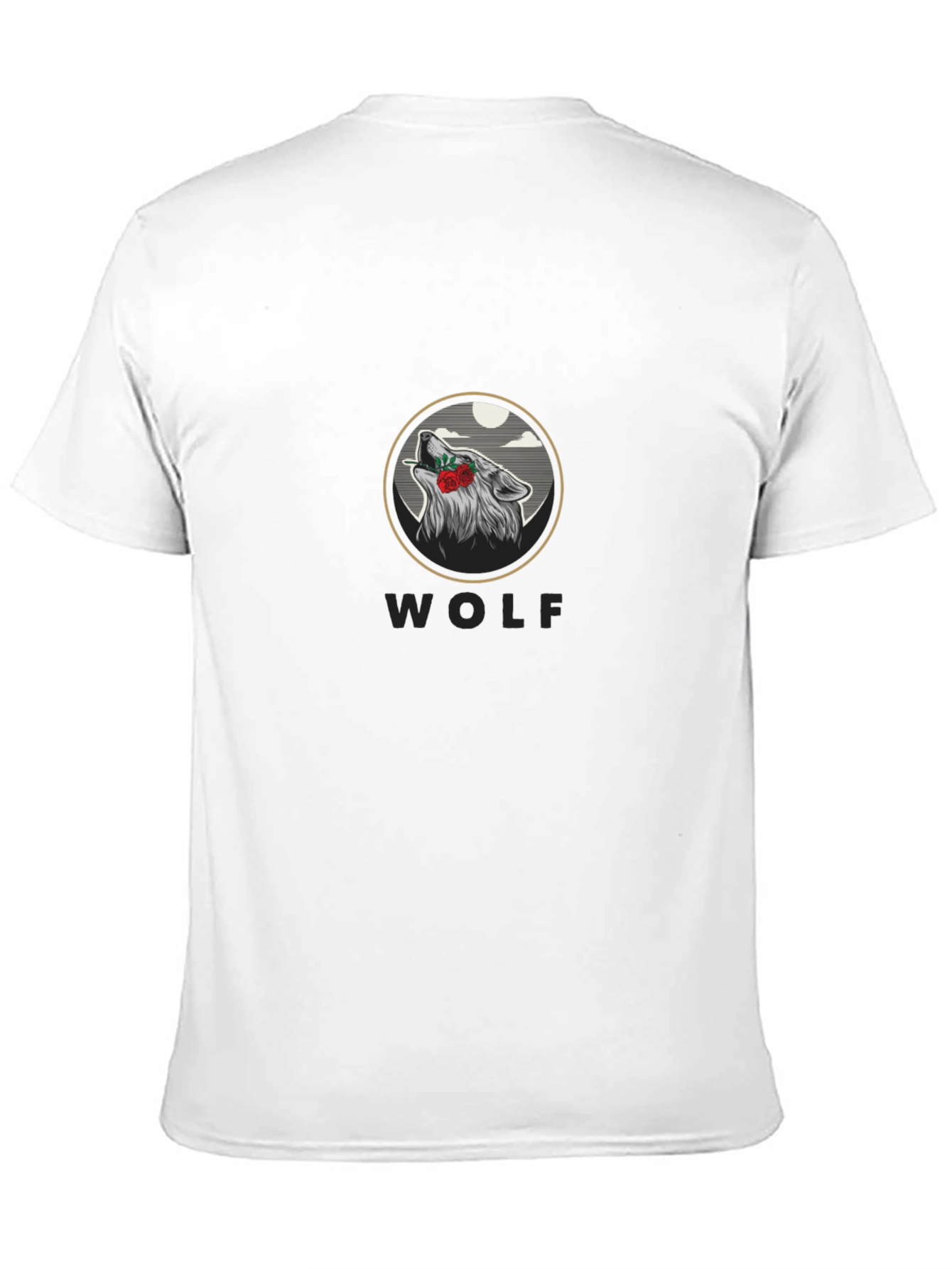 Wolf Rose Graphic Print T-Shirt - Stylish Casual Wear